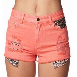 Super cute coral high waisted shorts